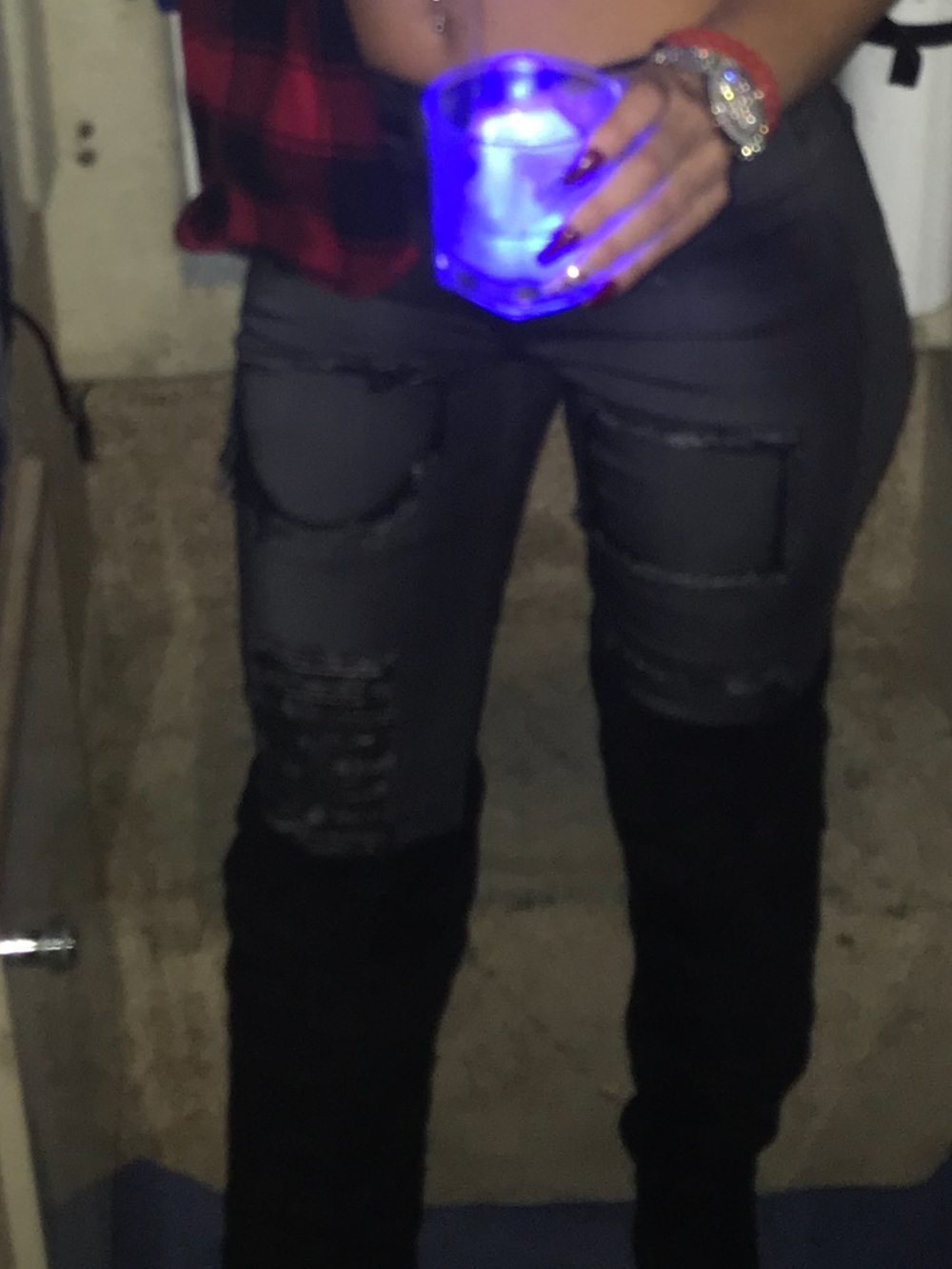 Fashion Nova Black Distressed Skinny Jeans
